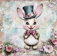 Thumbnail for Easter Sign, Rabbit Sign, DCO-02521, Sign For Wreath, 10x10 Metal Sign