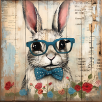 Thumbnail for Easter Rabbit 10x10" Metal Wreath Sign - OAW-0048