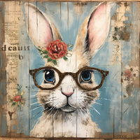 Thumbnail for Easter Rabbit 10x10" Metal Wreath Sign - OAW-0050