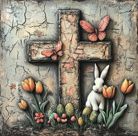 Thumbnail for Easter Sign, Religious Sign, DCO-02528, Sign For Wreath, 10x10 Metal Sign