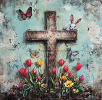 Thumbnail for Easter Sign, Religious Sign, DCO-02530, Sign For Wreath, 10x10 Metal Sign