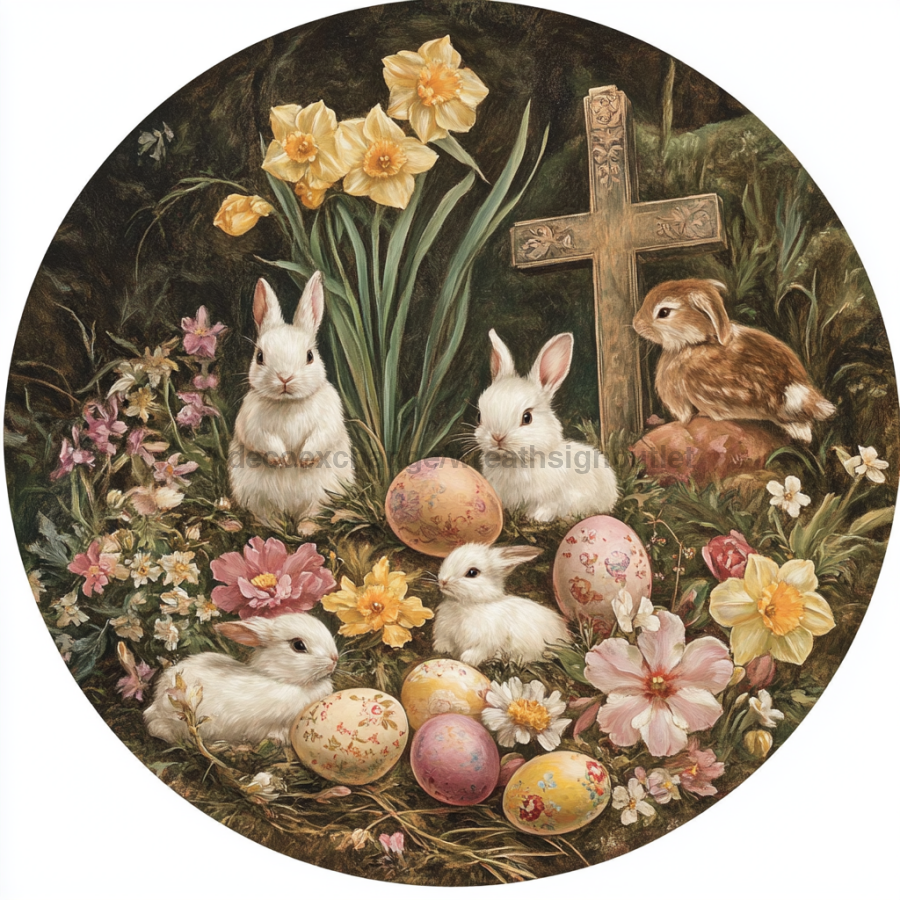 Easter Sign, Religious Sign, DCO-12829, Sign For Wreath, 10" Metal Sign