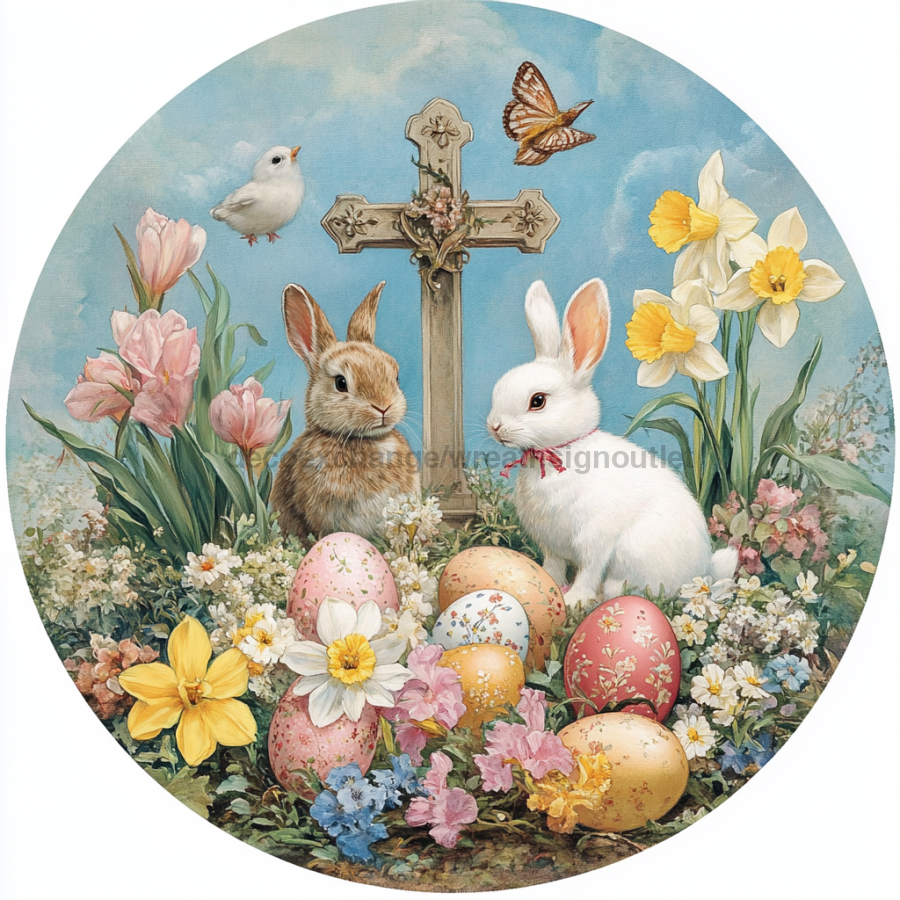 Easter Sign, Religious Sign, DCO-12830, Sign For Wreath, 10" Metal Sign