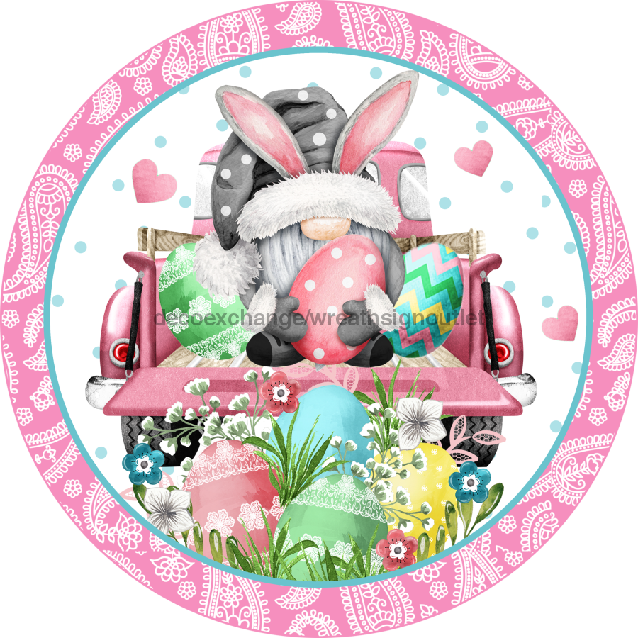 Vinyl Decal, Easter Sign, Spring Sign, 10" Round Metal Sign VINYL-DECOE-269, Sign For Wreath, DecoExchange - DecoExchange