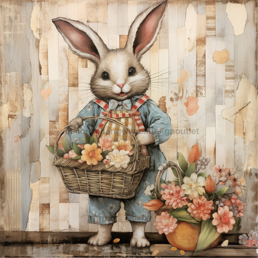 Easter Vintage 10x10" Metal Wreath Sign - OAW-0001
