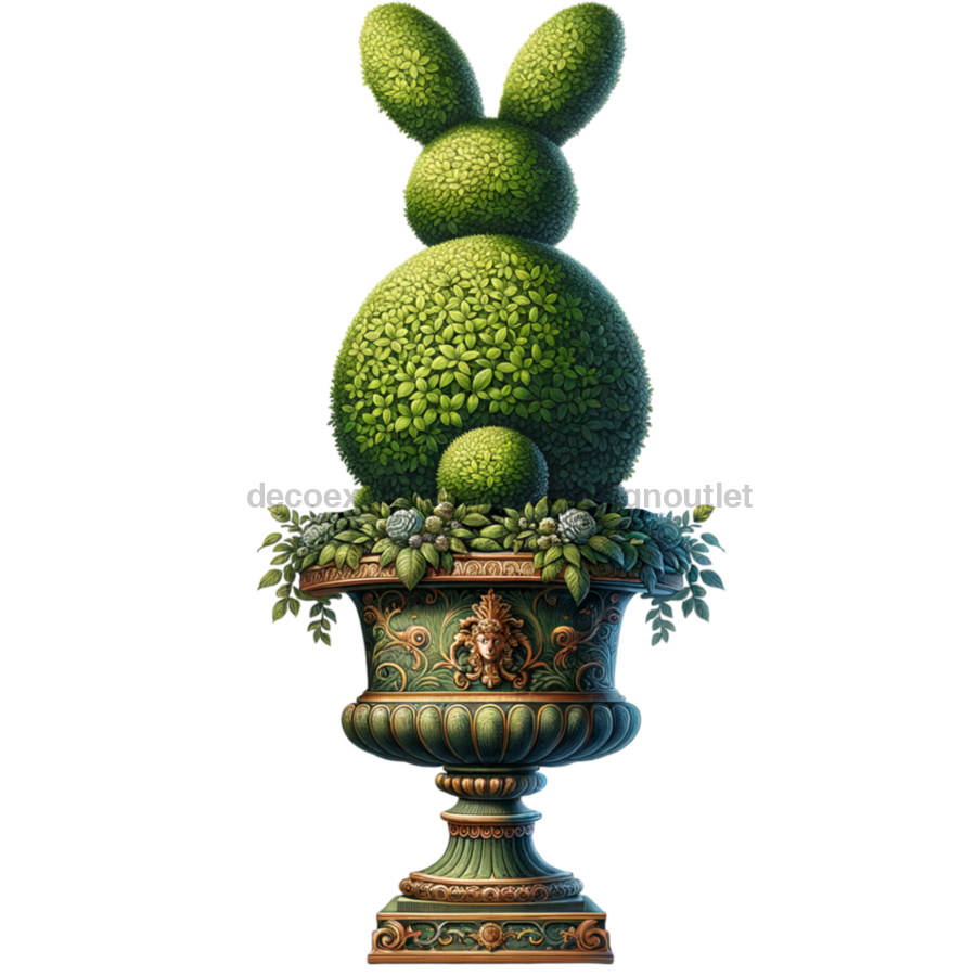 Easter Topiary Rabbit Sign wood sign DECOE-W-904771-DH 22‚Äô‚Äô Door Hanger 22‚Äô‚Äô Door Hanger