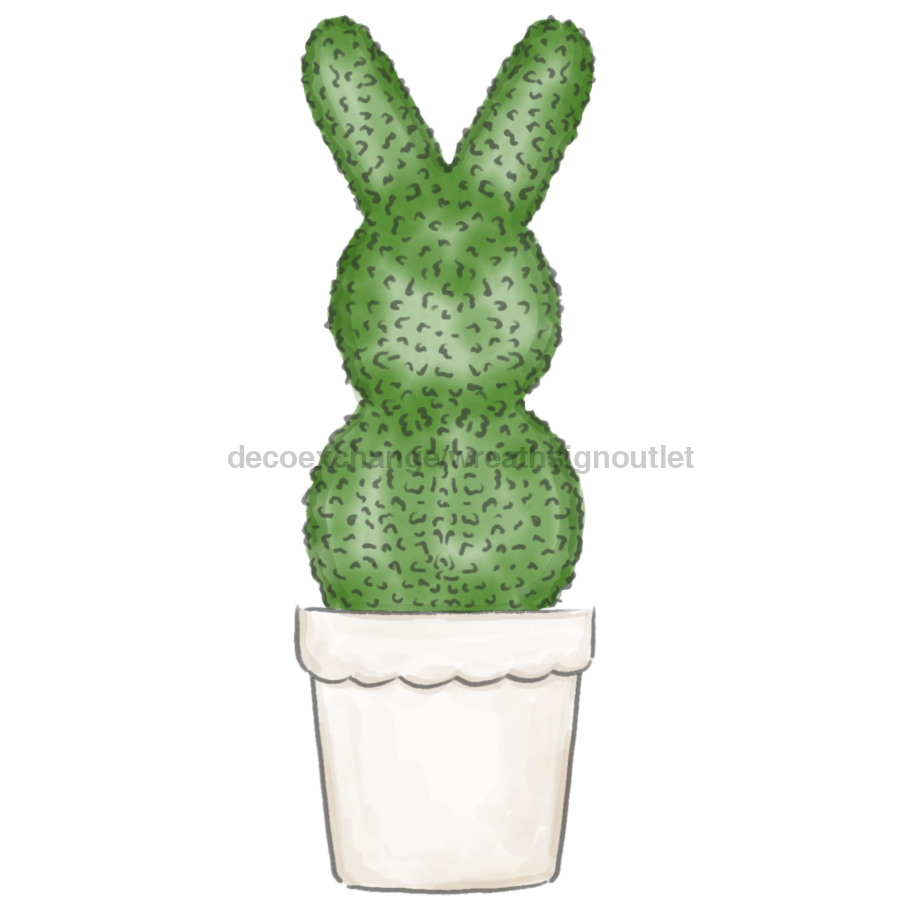 Easter Topiary Rabbit Sign wood sign DECOE-W-904774-DH 22‚Äô‚Äô Door Hanger 22‚Äô‚Äô Door Hanger