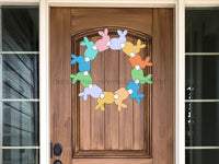 Thumbnail for Easter Wreath Sign Rabbit Sign Wood Decoe-W-206 22 Door Hanger
