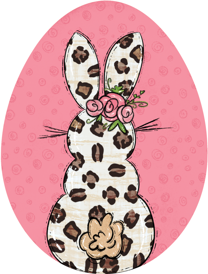 Egg Shape Bunny 22" Wood Door Hanger - DECOE-W-709-DH