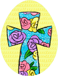 Thumbnail for Egg Shape Cross 22" Wood Door Hanger - DECOE-W-708-DH