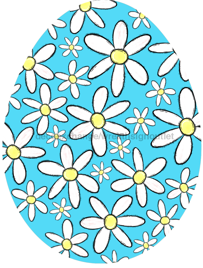 Egg Shape Floral 22" Wood Door Hanger - DECOE-W-710-DH-Check