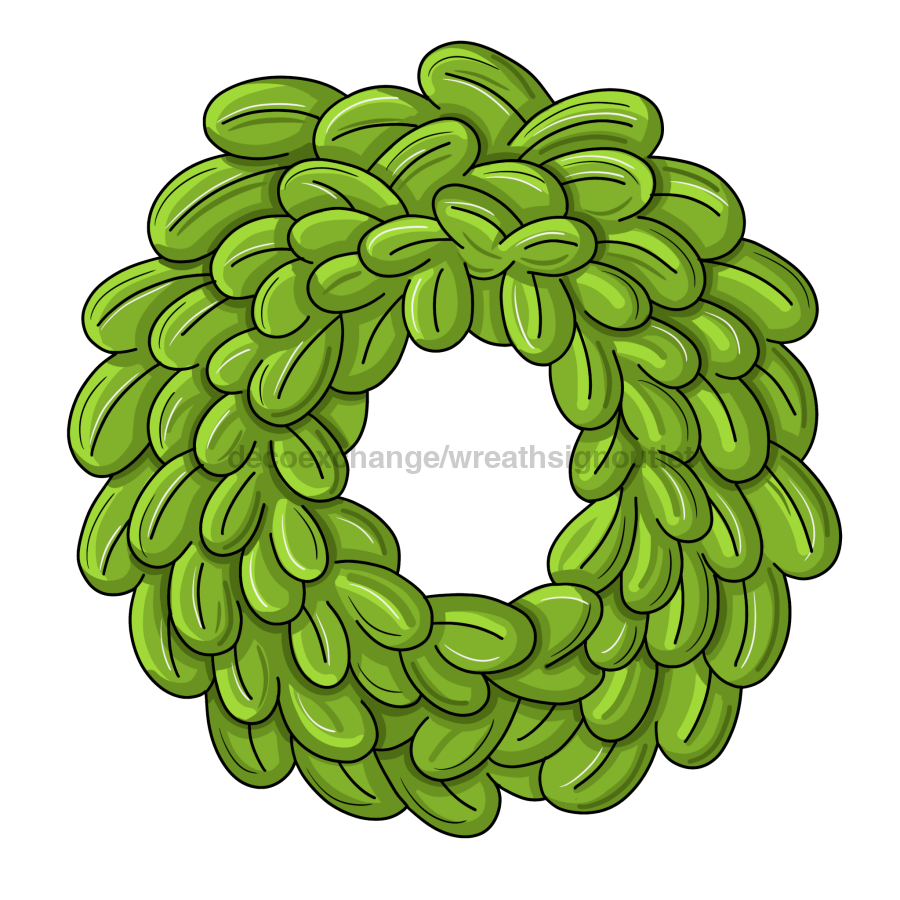 Evergreen 12" Wood Wreath Sign - PCD-W-183