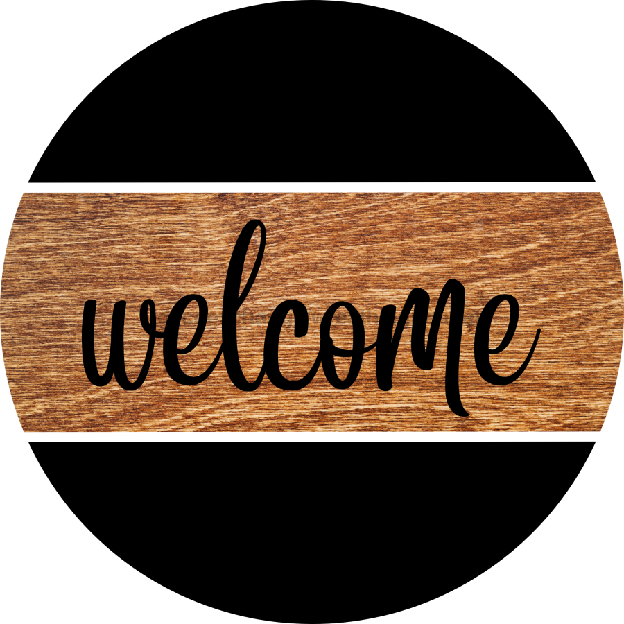 Every Day Door Hanger Welcome Dco - 01332 - Dh 18’ Round Wood