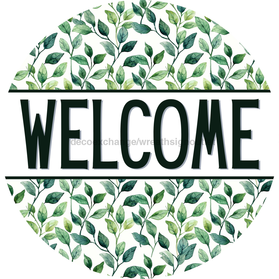 Everyday Door Hanger Welcome Dco - 01406 - Dh 18’ Round Wood