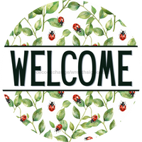 Thumbnail for Everyday Door Hanger Welcome Dco - 01407 - Dh 18’ Round Wood