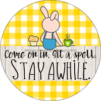 Thumbnail for Wreath Sign, Everyday Sign, Sit Stay Awhile, 10