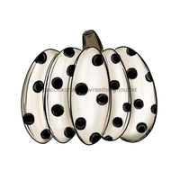 Thumbnail for Fall Pumpkin Black and White Polka Dots, wood sign, DECOE-W-013 door hanger, fall