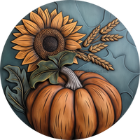 Thumbnail for Fall Pumpkin Door Hanger Dco-01756-Dh 18’ Round Wood