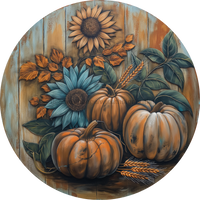 Thumbnail for Fall Pumpkin Door Hanger Dco-01757-Dh 18’ Round Wood