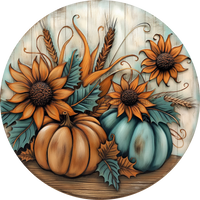 Thumbnail for Fall Pumpkin Door Hanger Dco-01759-Dh 18’ Round Wood