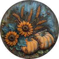 Thumbnail for Fall Pumpkin Door Hanger Dco-01760-Dh 18’ Round Wood