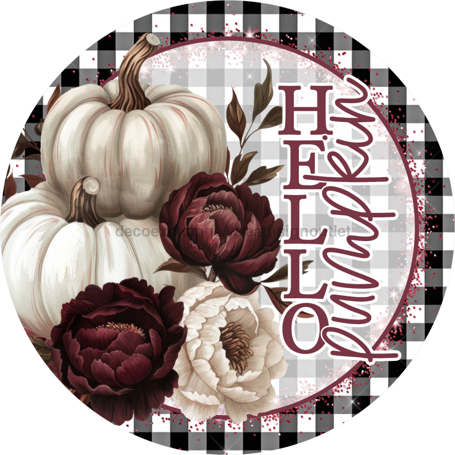 Fall Pumpkin Sign, DECOE-5274-D, Sign For Wreath, 10" Wood Sign