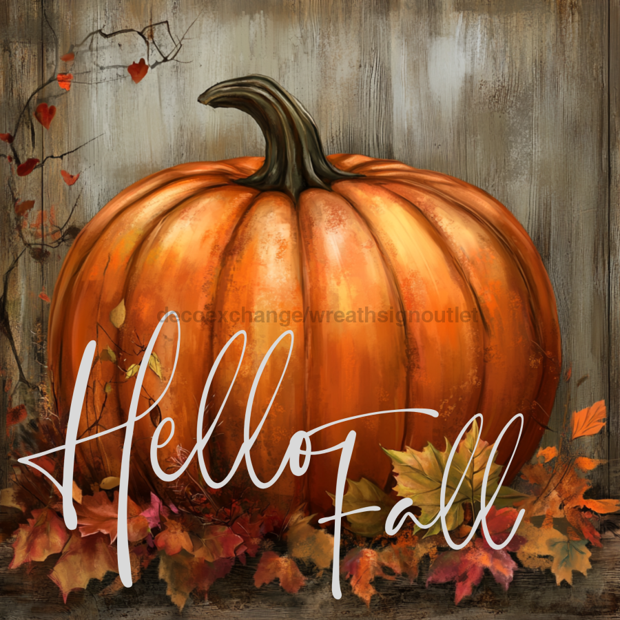 Fall Pumpkin Wall Art, MB-00034, Sign For Wreath, 10x10" Metal Sign