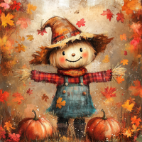 Thumbnail for Fall Scarecrow Wall Art, MB-00038, Sign For Wreath, 10x10