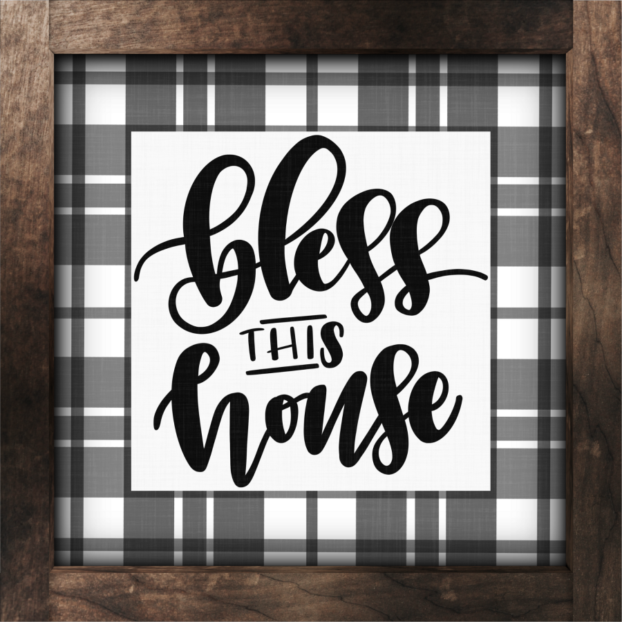 Fall Bless This House 10x10" Metal Wreath Sign - DECOE-4548