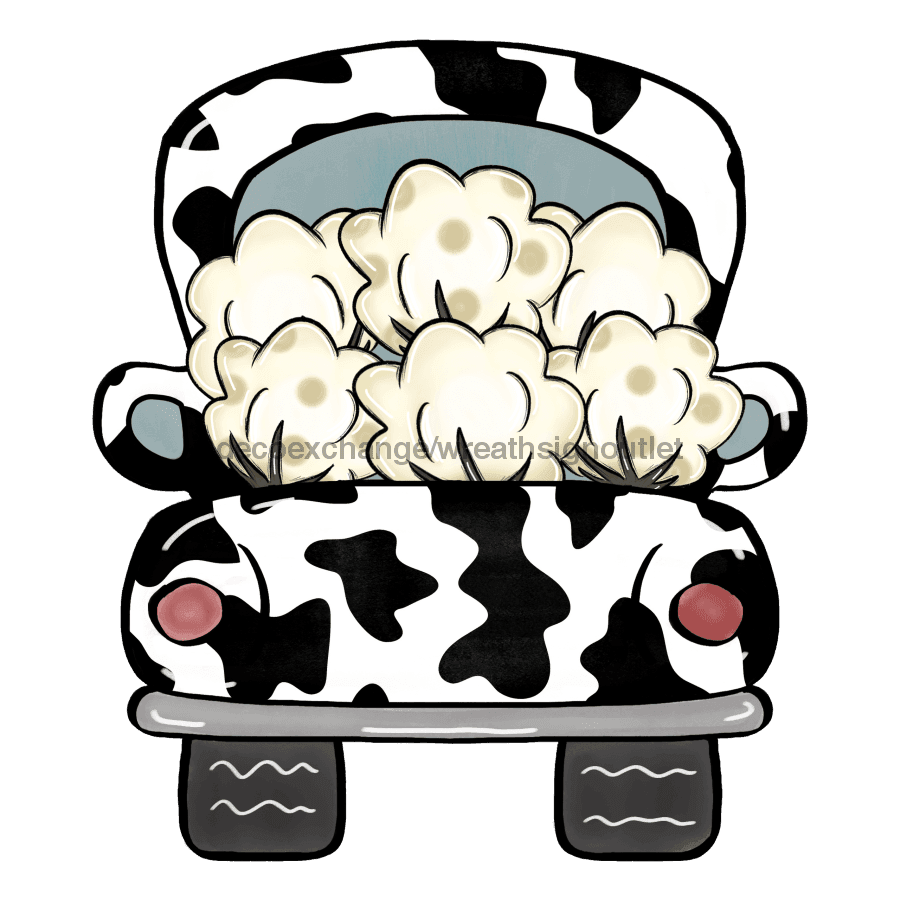 Fall Sign, Cotton Truck Sign, Cow print sign, wood sign, DECOE-W-045 door hanger, fall