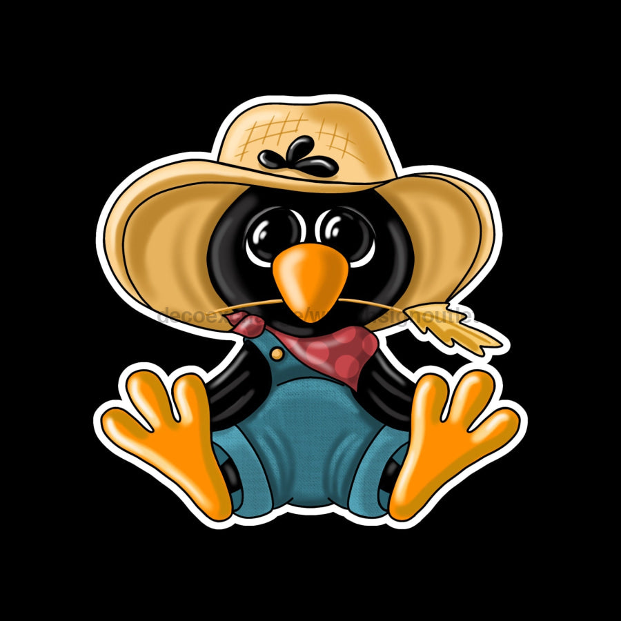 Fall Crow crow 11" Wood Door Hanger - PCD-W-103