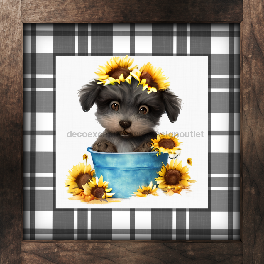 Fall Dog 10x10" Metal Wreath Sign - DECOE-4546