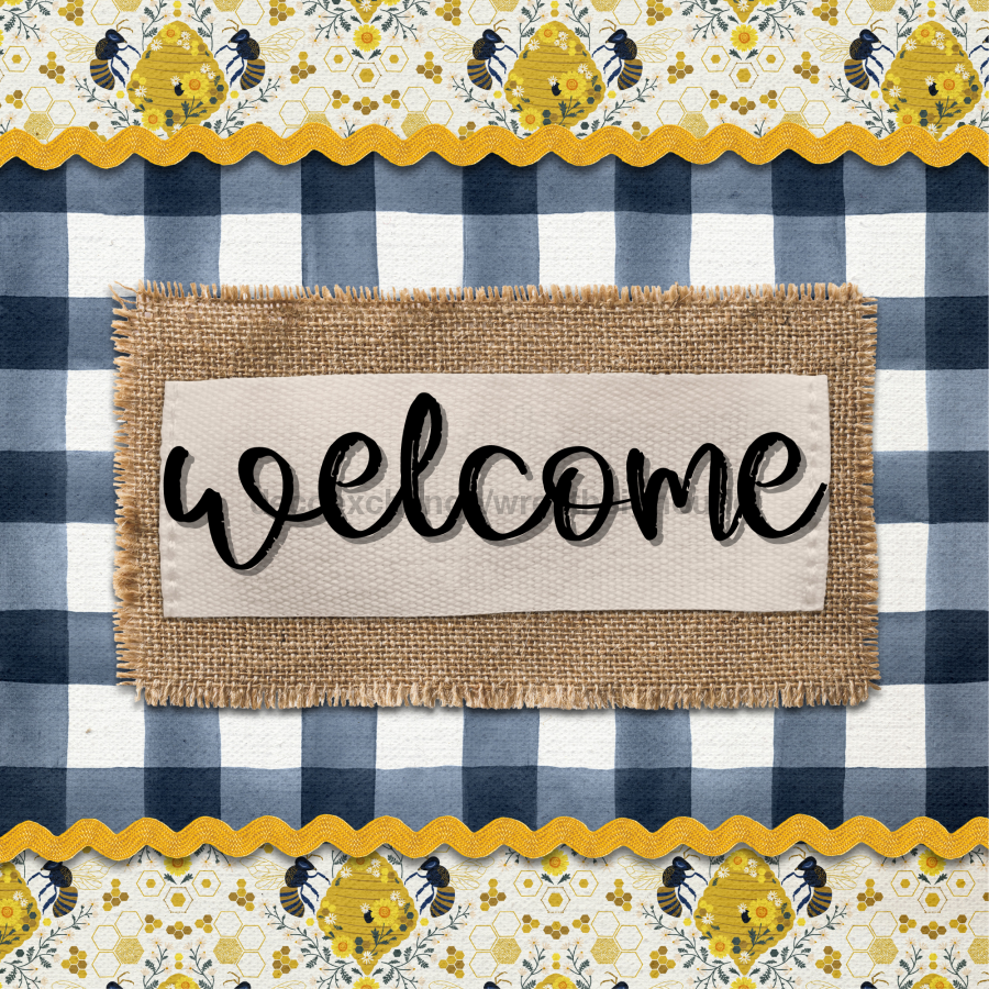 Fall Everyday Bee 10x10" Metal Wreath Sign - DECOE-4557