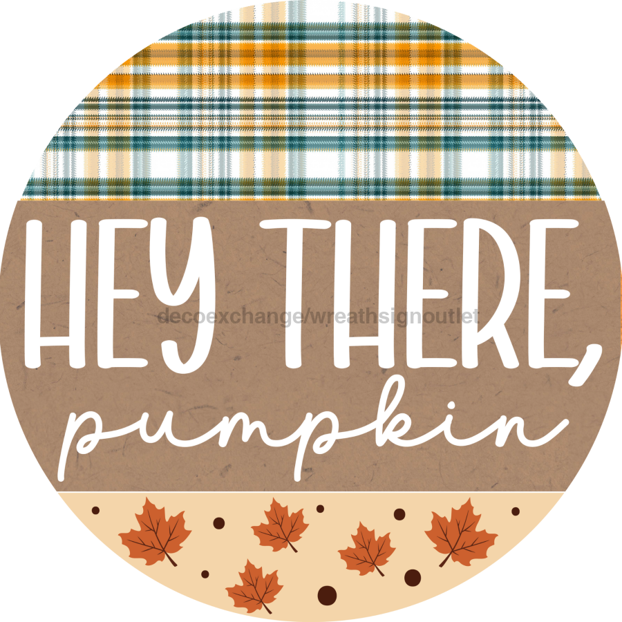 Fall Pumpkin 12" Metal Wreath Sign - DECOE-4544-A