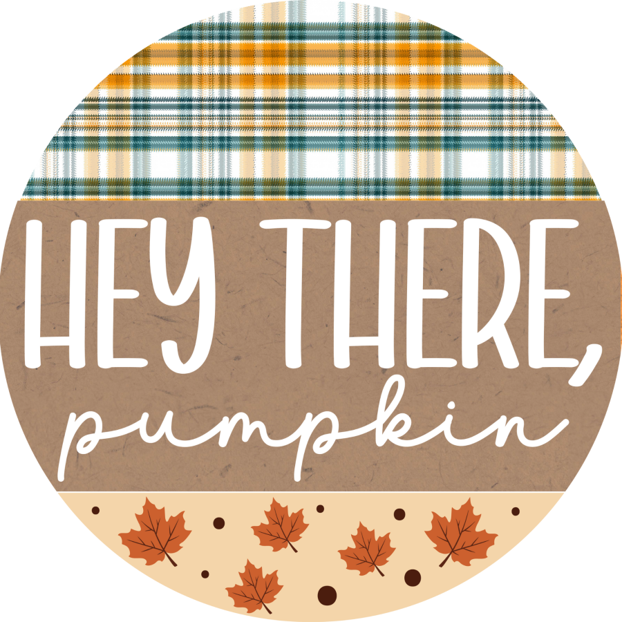 Fall Pumpkin 8" Metal Wreath Sign - DECOE-4544-B