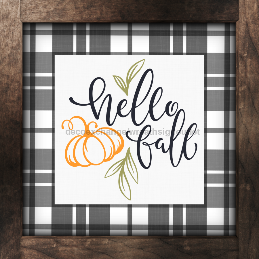 Fall Pumpkin 10x10" Metal Wreath Sign - DECOE-4547