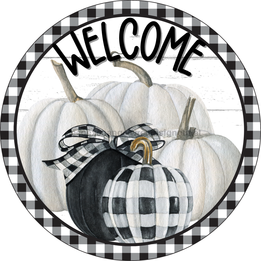 Fall Pumpkin 10" Metal Wreath Sign - DECOE-4549