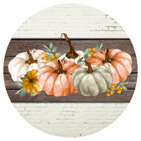 Thumbnail for Fall Pumpkin 10" Metal Wreath Sign - DECOE-4639