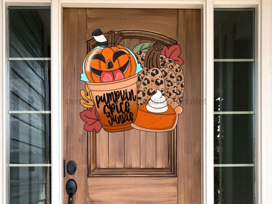 Fall Sign Pumpkin Spice Cute Wood Sign Cr-W-088-Dh 22 Door Hanger