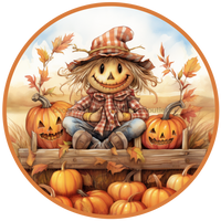 Thumbnail for Fall Sign, Scarecrow Sign, DCO-00488, Sign For Wreath, 10