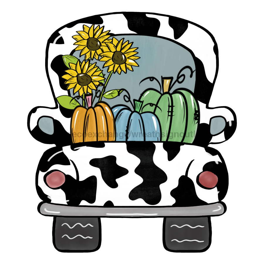 Fall Sign, Fall Truck Sign, Cow print sign, wood sign, DECOE-W-040 - DecoExchange¬Æ
