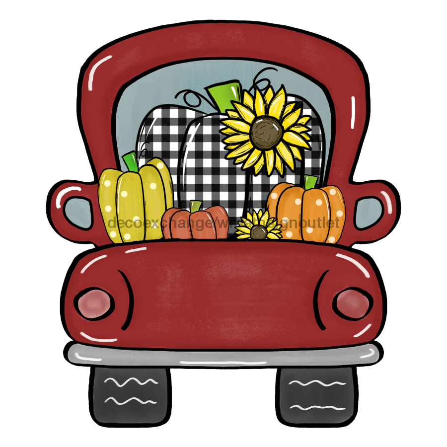 Fall Sign, Fall Truck Sign, wood sign, DECOE-W-043 door hanger, fall