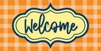 Thumbnail for Fall Welcome 6x12" Metal Wreath Sign - DECOE-4513