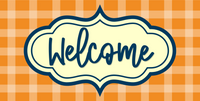 Thumbnail for Fall Welcome 6x12" Metal Wreath Sign - DECOE-4514