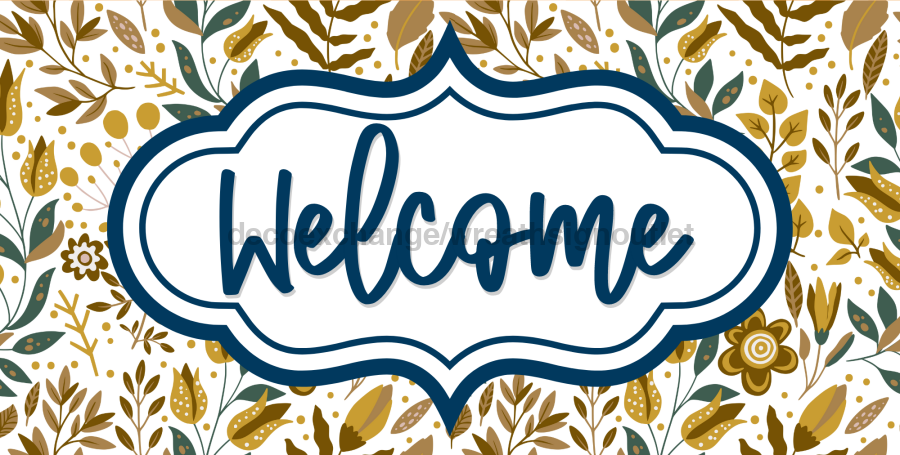 Fall Welcome 6x12" Metal Wreath Sign - DECOE-4515