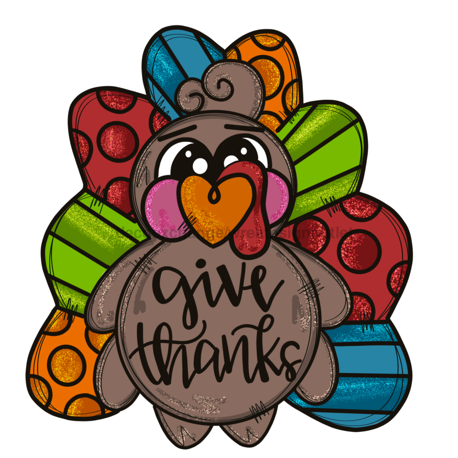 Fall Turkey Give Thanks Door Hanger Mj-W-00029 22‚Äô Wood