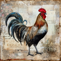 Thumbnail for Farmhouse Rooster Vintage 10x10" Metal Wreath Sign - OAW-0014