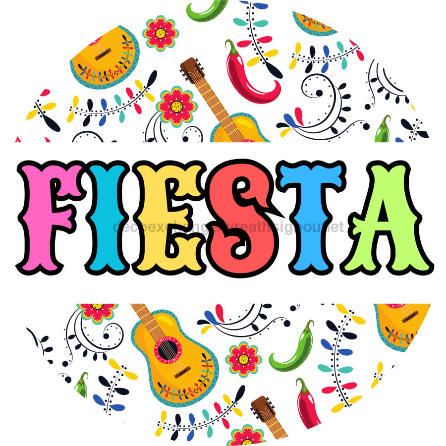 Fiesta White Fiesta 10" Metal Wreath Sign - DBJ-0005