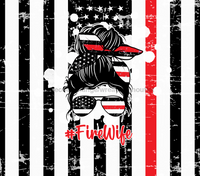 Thumbnail for Fire Wife Tumbler, Flag with Red Line Tumbler 20 oz Skinny Tumbler - DECOETUMBLER-237