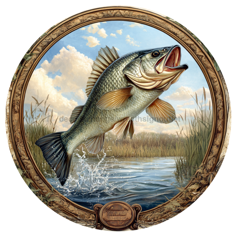 Fish Wall Art, MB-00044, Sign For Wreath, 10" Metal Sign
